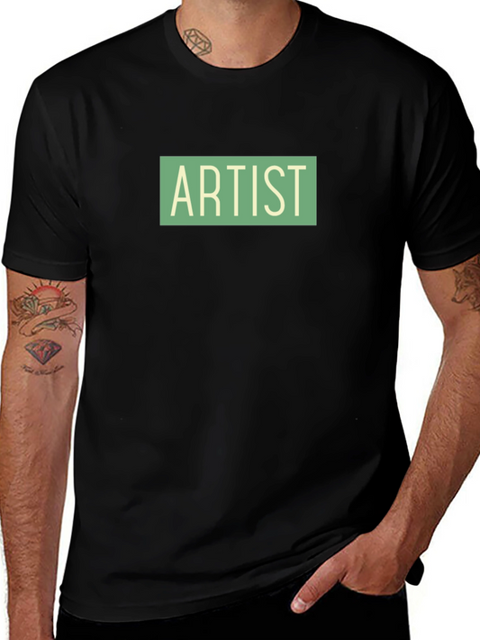 Artist Graphic Tee - Black Cotton Short Sleeve