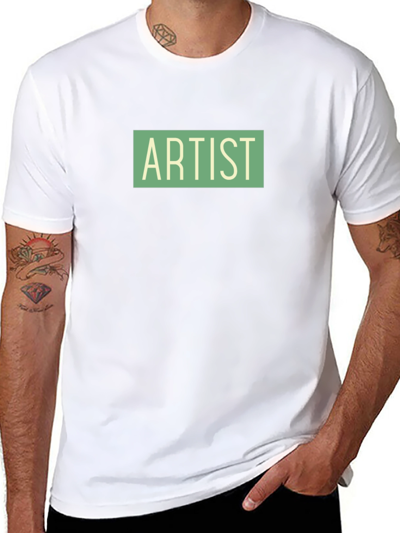 Artist Graphic Tee - Black Cotton Short Sleeve