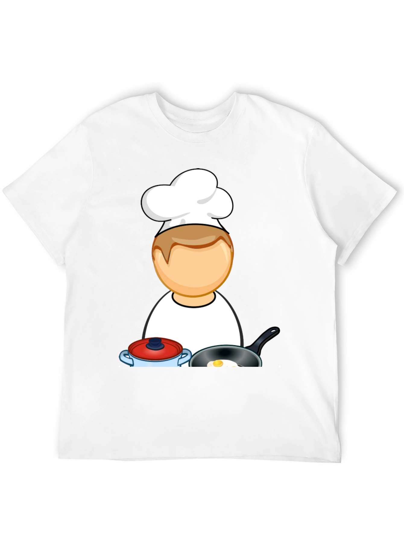 Chef Cartoon Black T-Shirt - Cooking Fun!