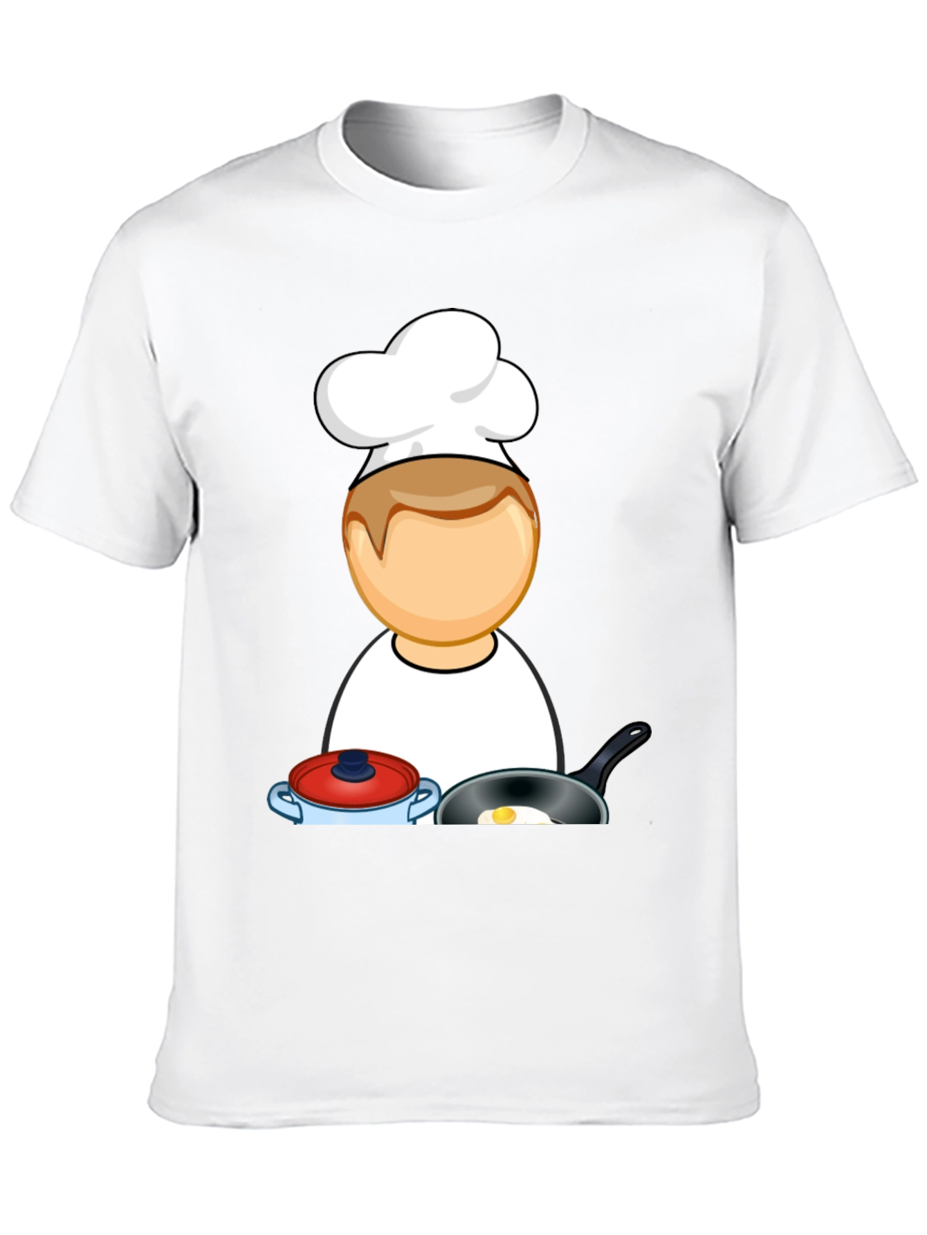 Chef Cartoon Black T-Shirt - Cooking Fun!