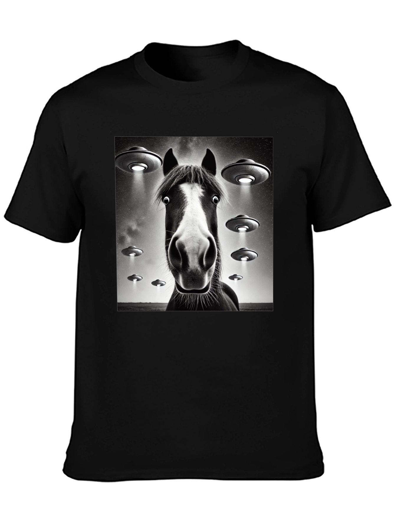 Horse UFO T-Shirt - Funny Graphic Tee