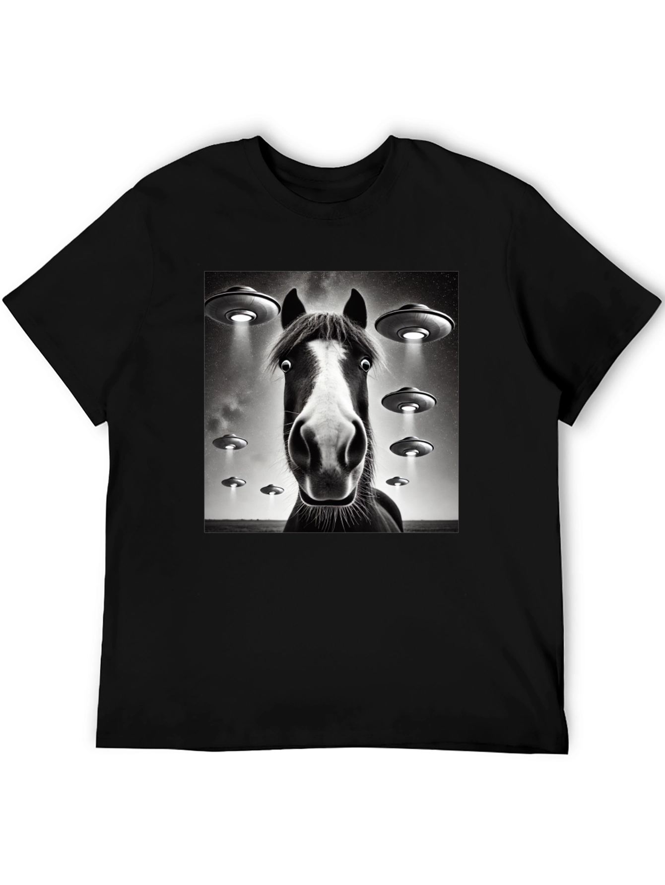 Horse UFO T-Shirt - Funny Graphic Tee