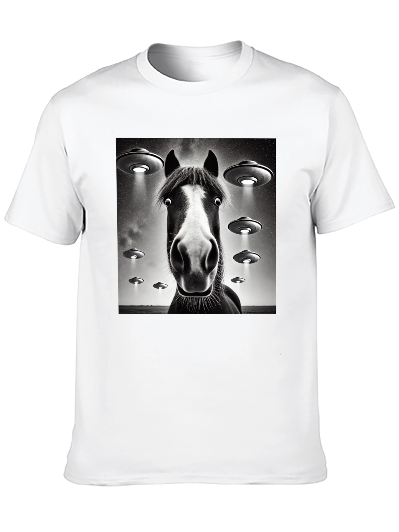 Horse UFO T-Shirt - Funny Graphic Tee