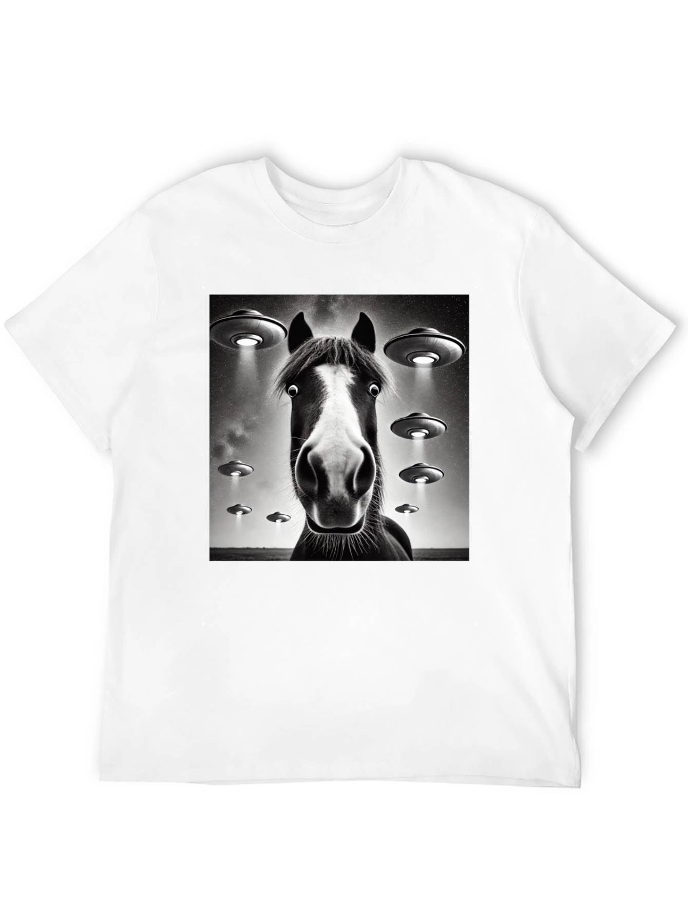 Horse UFO T-Shirt - Funny Graphic Tee