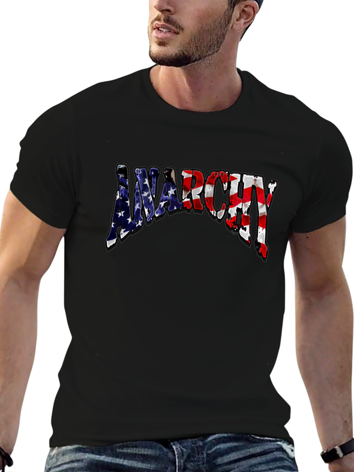 Anarchy USA Flag Graphic T-Shirt
