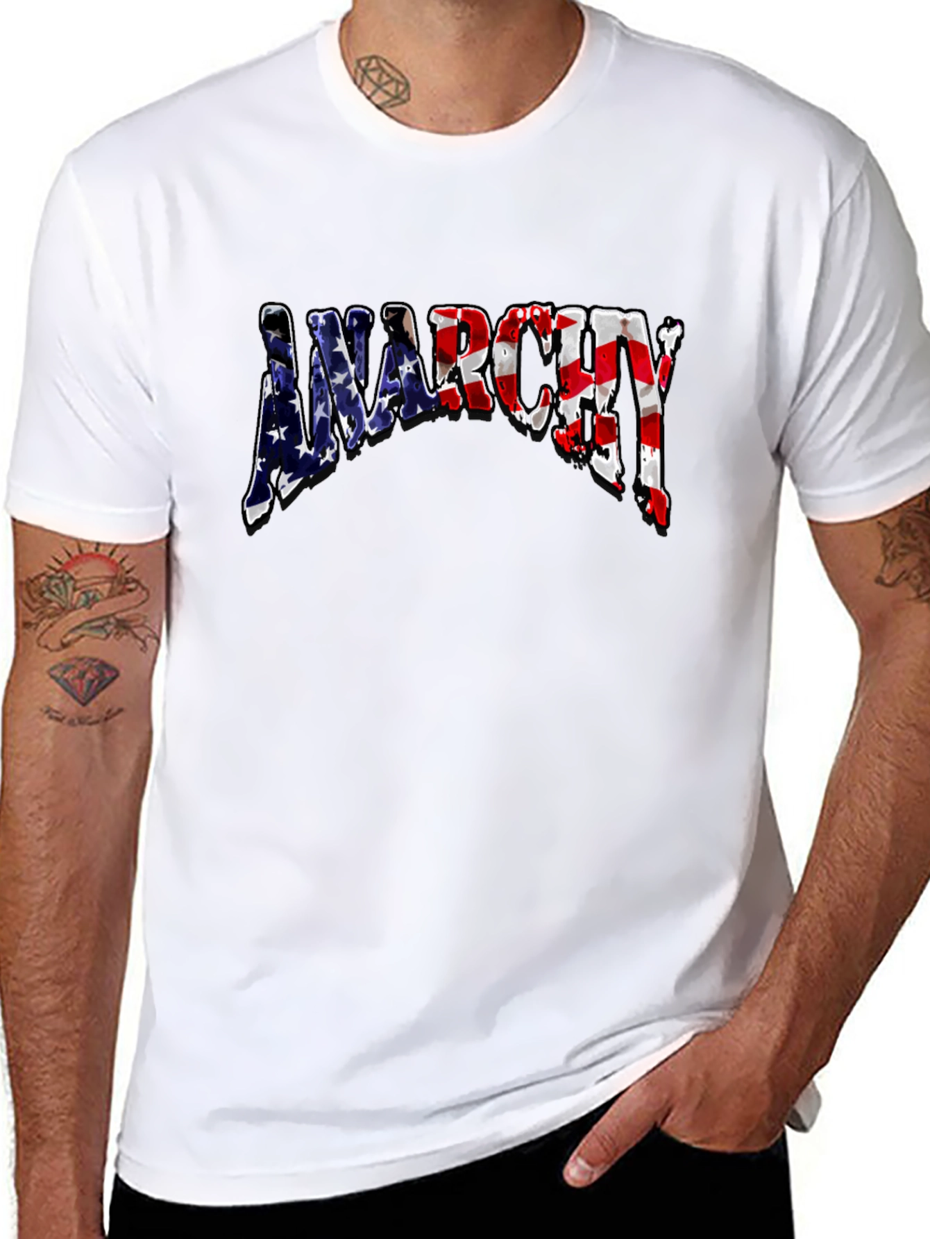 Anarchy USA Flag Graphic T-Shirt