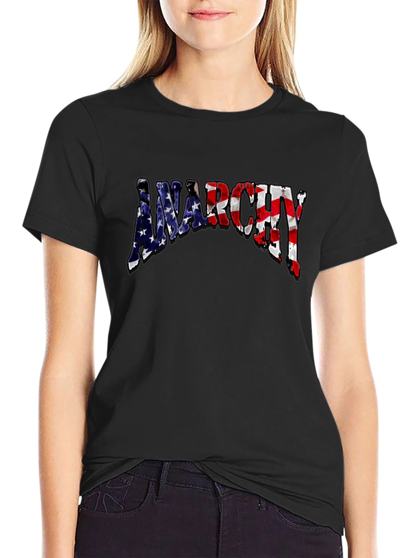 Anarchy USA Flag Graphic T-Shirt