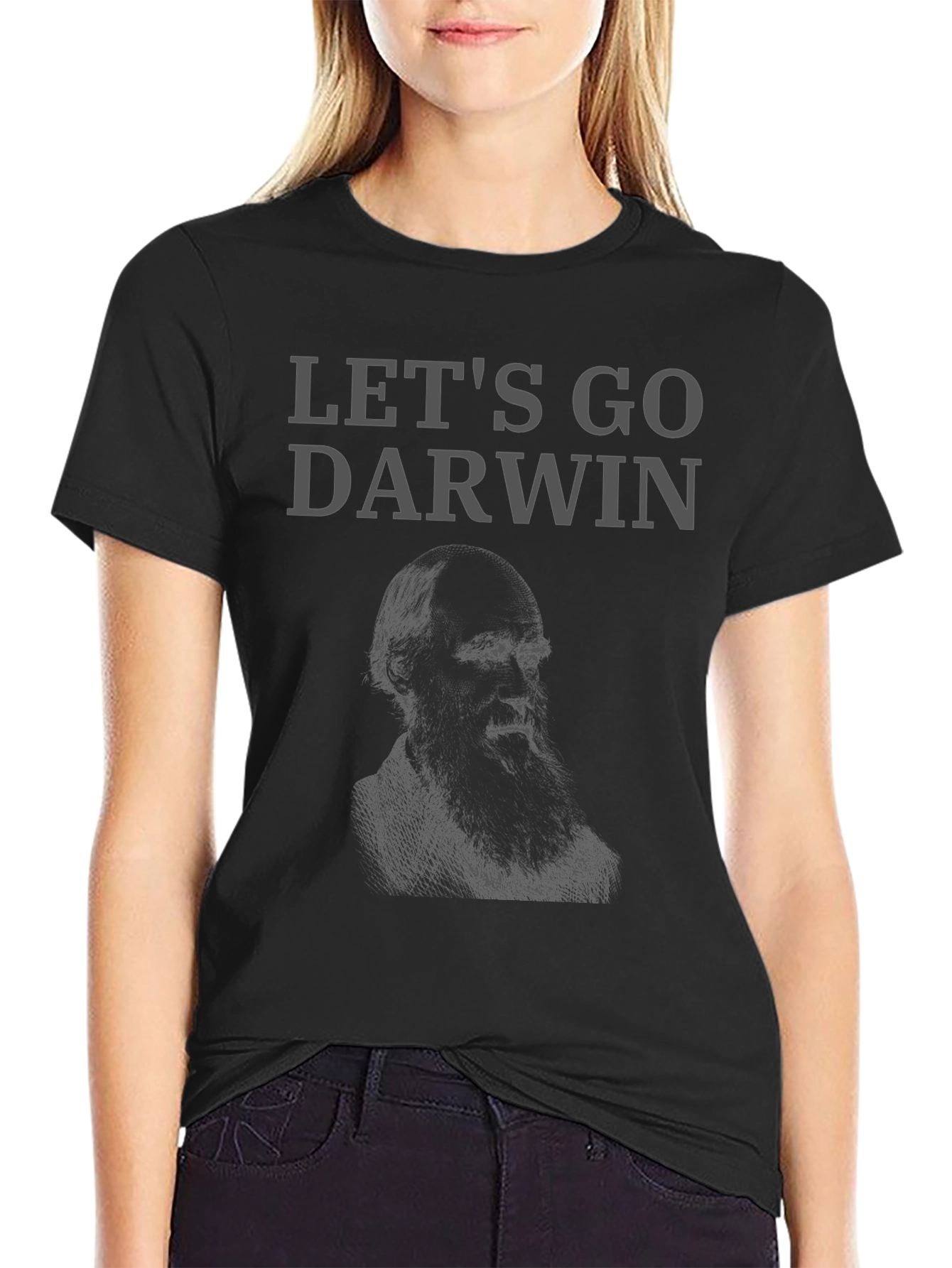 Lets Go Darwin Graphic Tee - Black Cotton T-Shirt