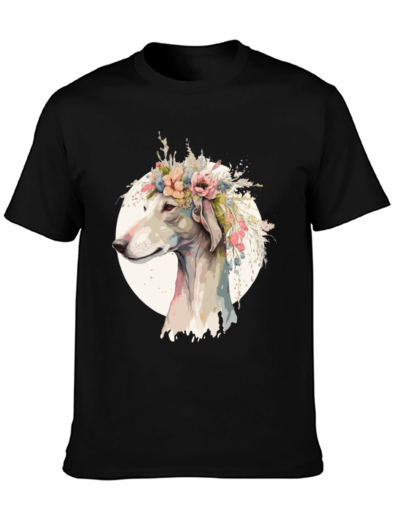 Dog with Flower Crown Graphic Tee