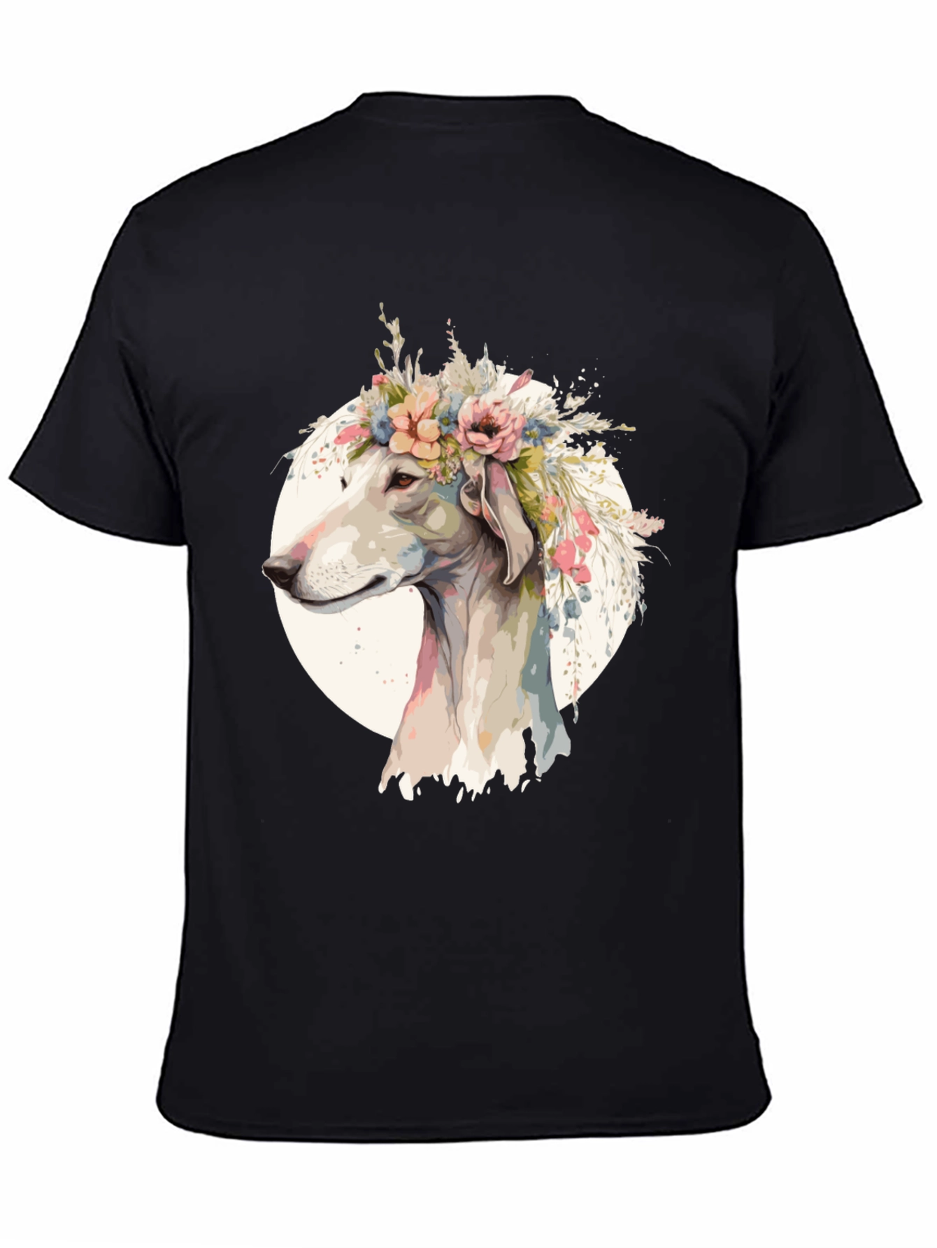 Dog with Flower Crown Graphic Tee