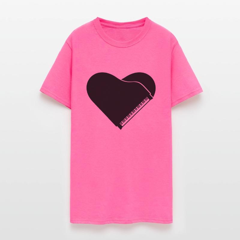 I love Grand Piano Heart Organ Keyboard Music Logo