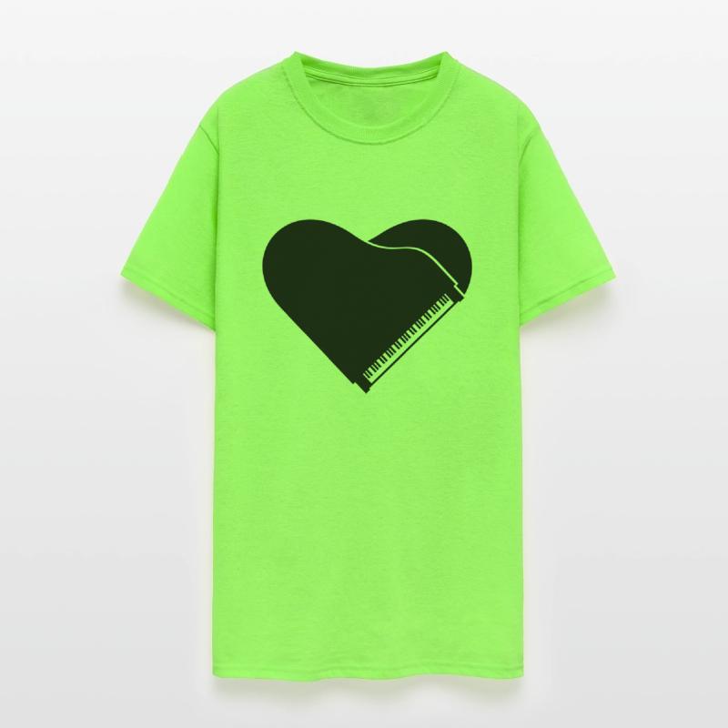 I love Grand Piano Heart Organ Keyboard Music Logo