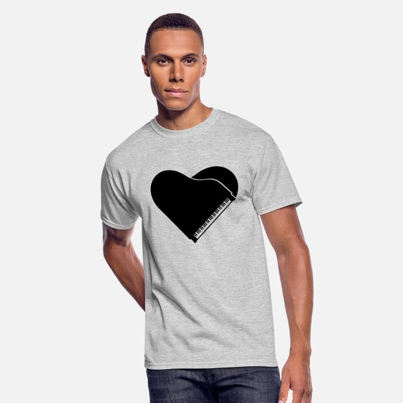 I love Grand Piano Heart Organ Keyboard Music Logo
