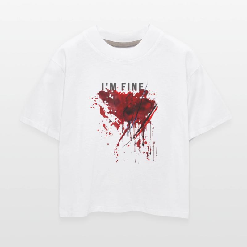 I m Fine Bloody Blood Splatter Halloween Pun