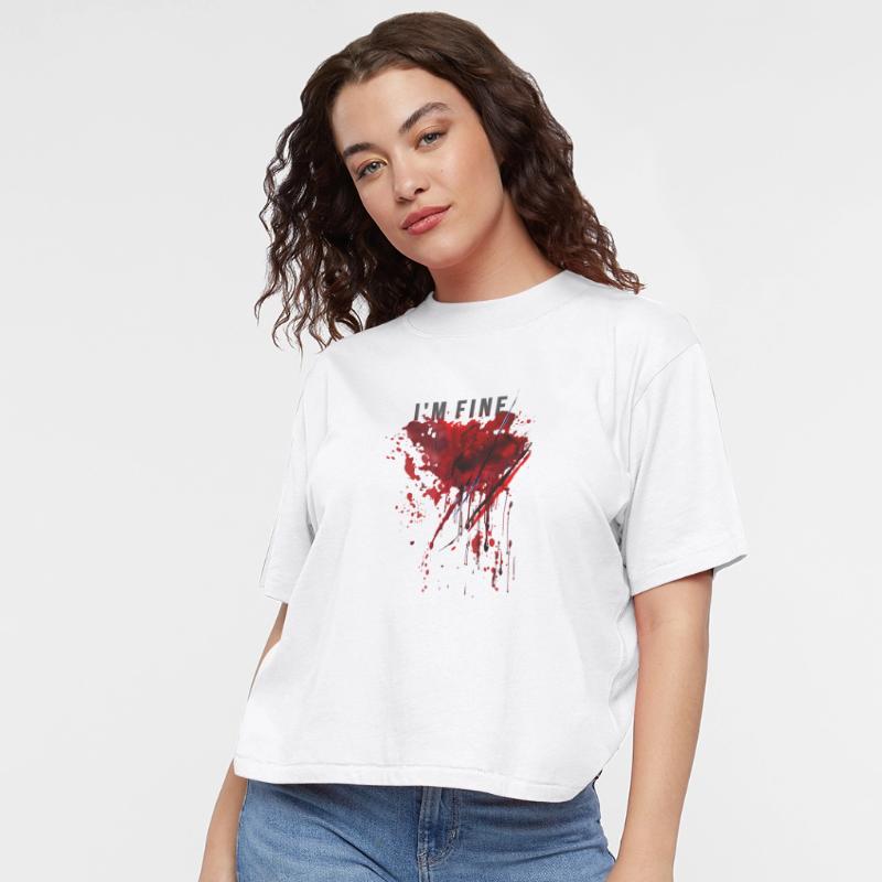 I m Fine Bloody Blood Splatter Halloween Pun