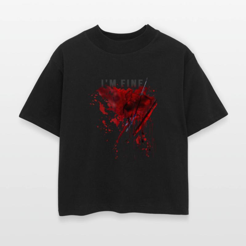 I m Fine Bloody Blood Splatter Halloween Pun