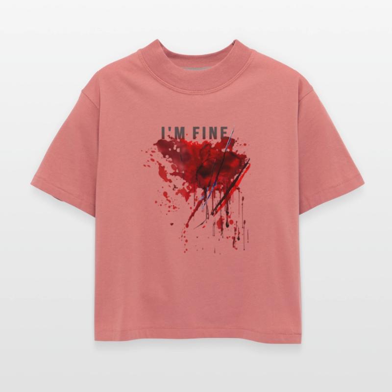 I m Fine Bloody Blood Splatter Halloween Pun