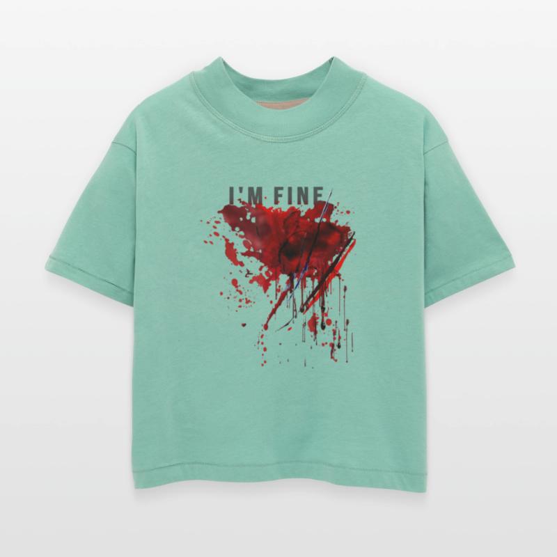 I m Fine Bloody Blood Splatter Halloween Pun