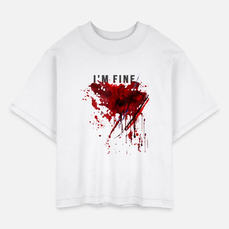 I m Fine Bloody Blood Splatter Halloween Pun