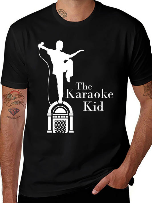 The Karaoke Kid Graphic Tee - Black Cotton Blend T-Shirt