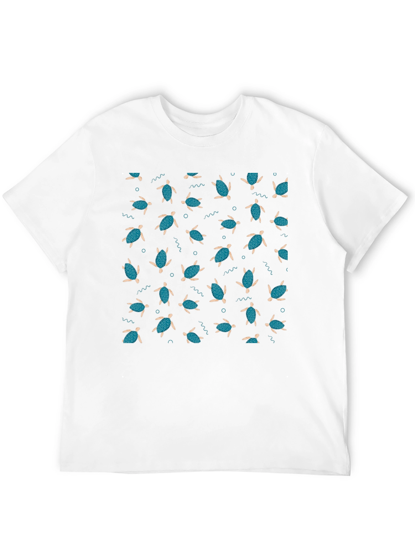 Turtle Pattern Black T-Shirt