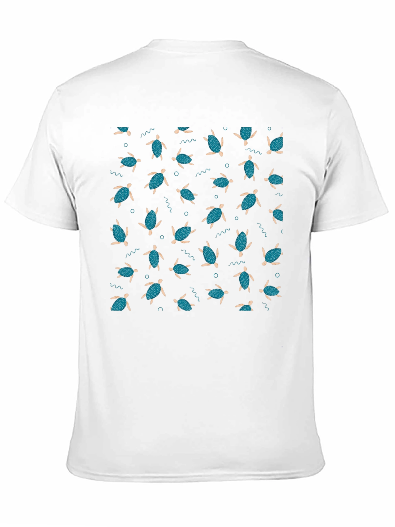 Turtle Pattern Black T-Shirt