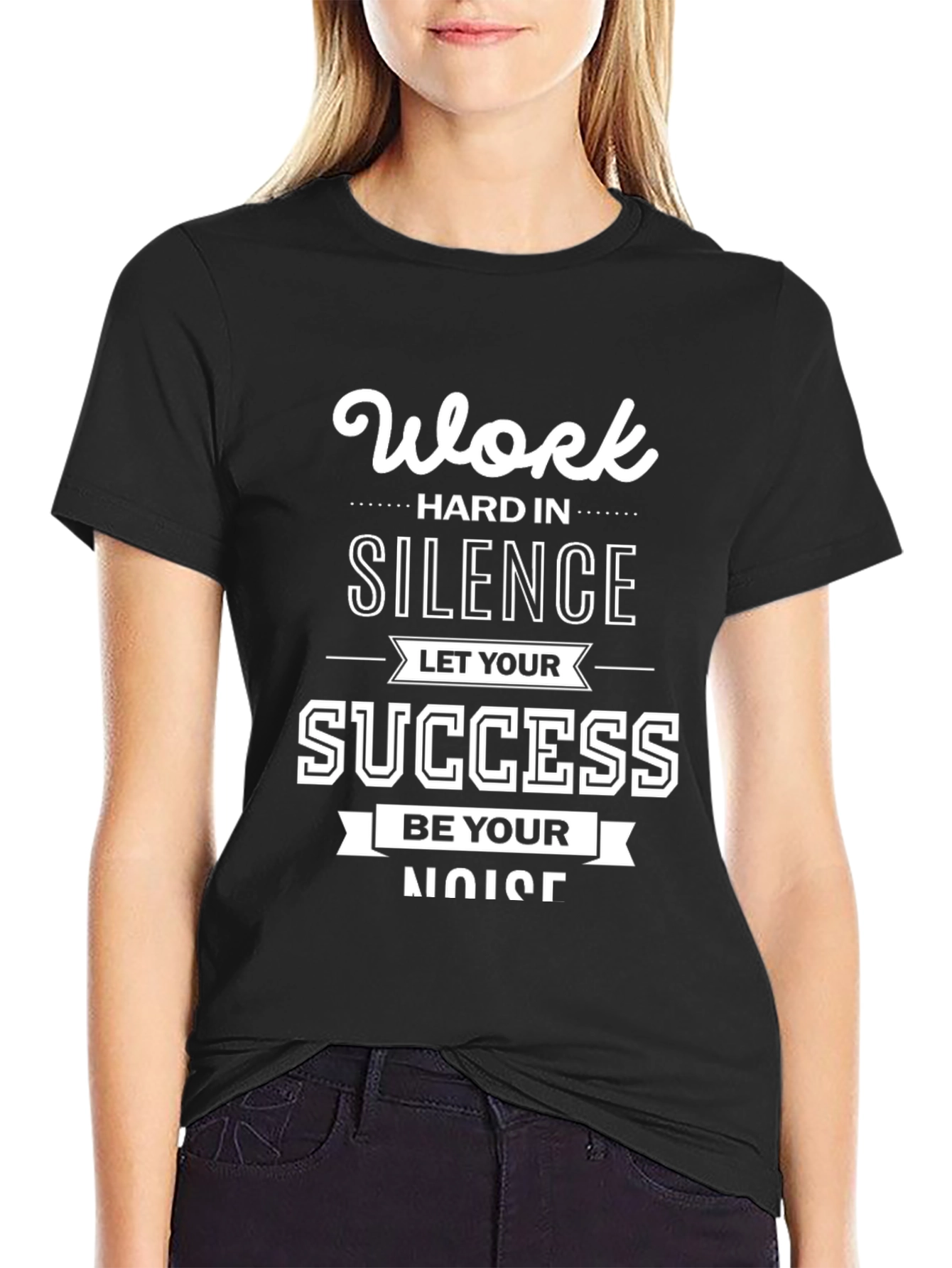 Motivational Graphic T-Shirt - Work Hard in Silence