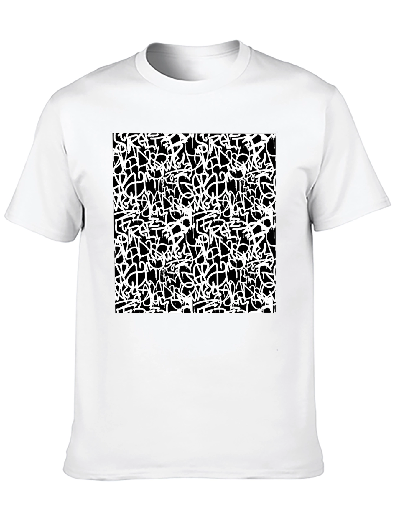 Abstract Graffiti Print Black T-Shirt