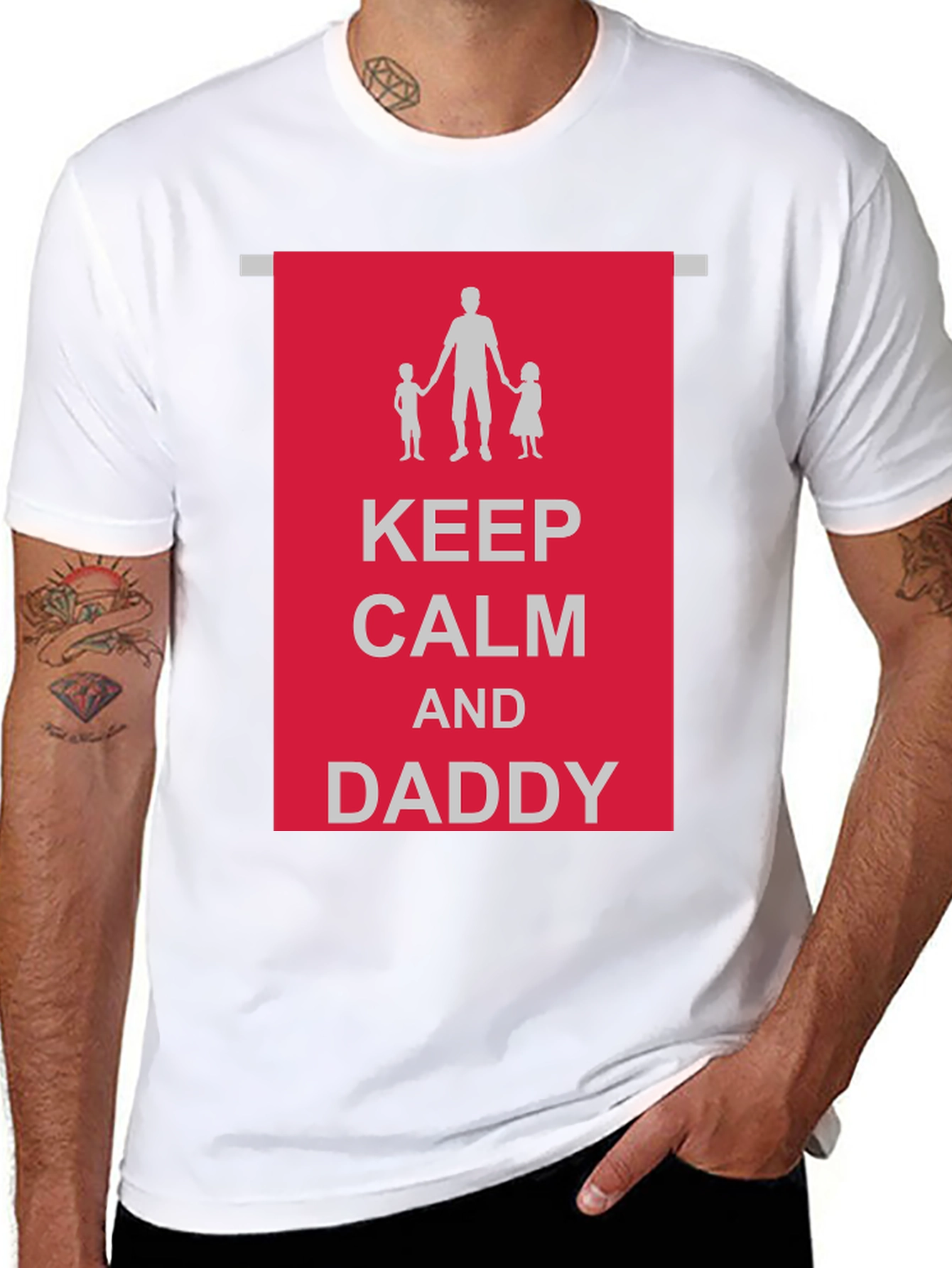 Keep Calm and Daddy Black T-Shirt
