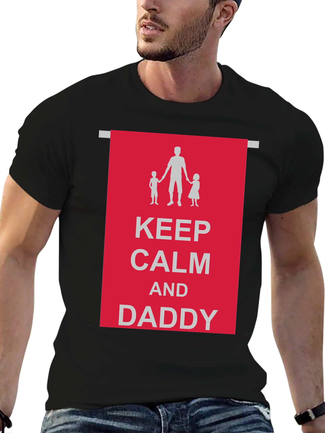 Keep Calm and Daddy Black T-Shirt