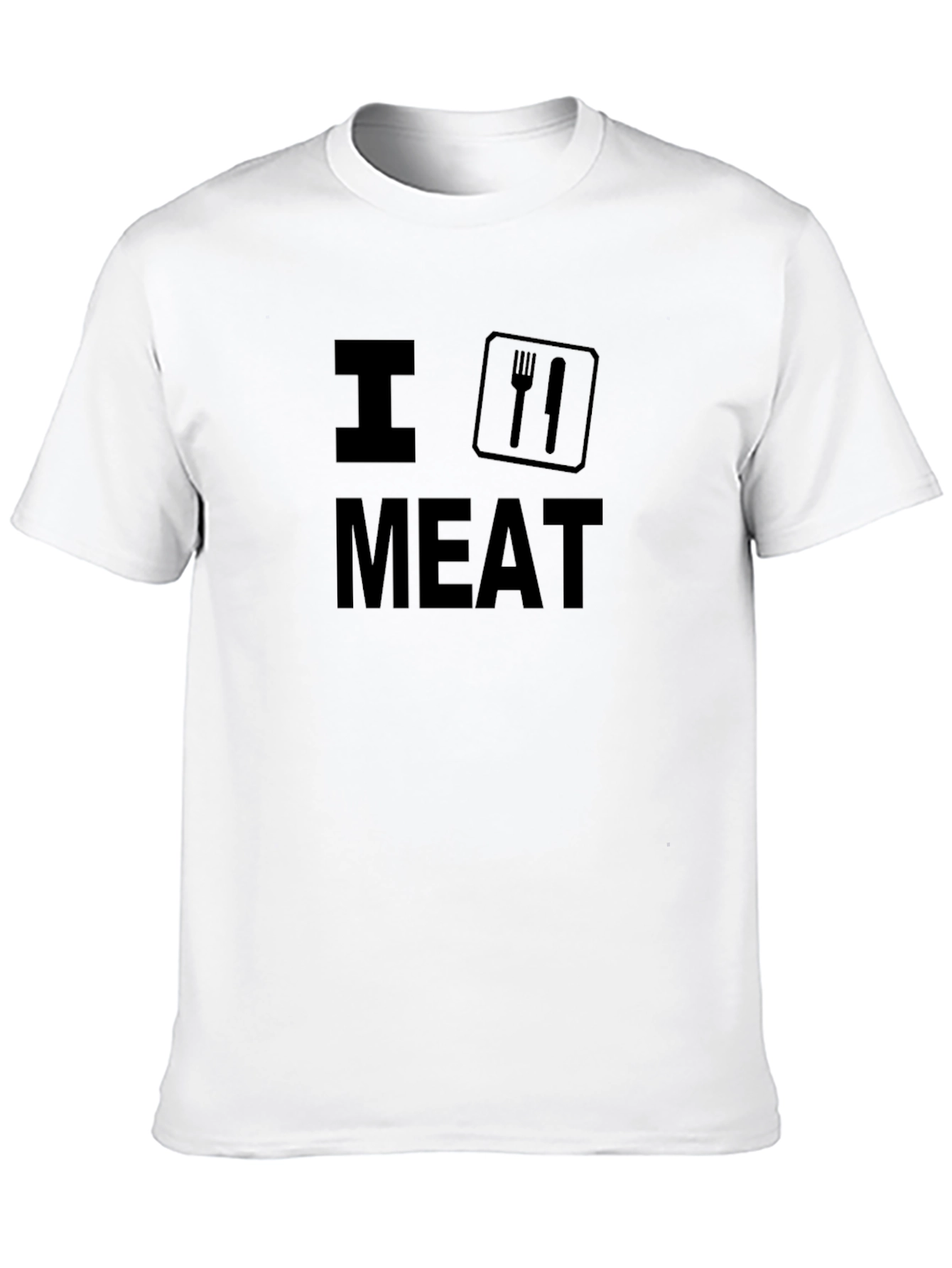 I Love Meat Graphic T-Shirt - Black Casual Tee