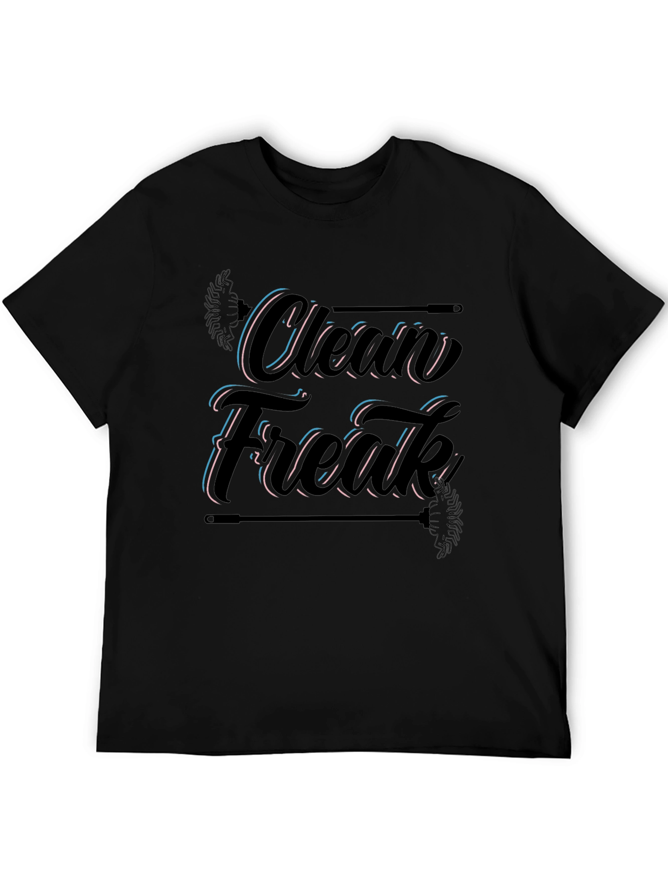 Clean Freak Graphic Tee - Black Cotton Blend