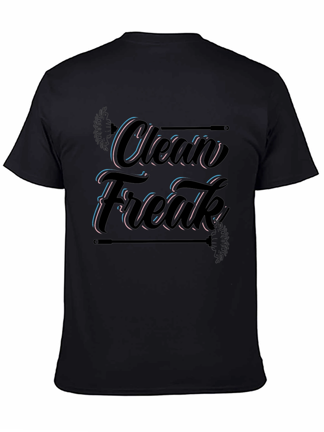 Clean Freak Graphic Tee - Black Cotton Blend