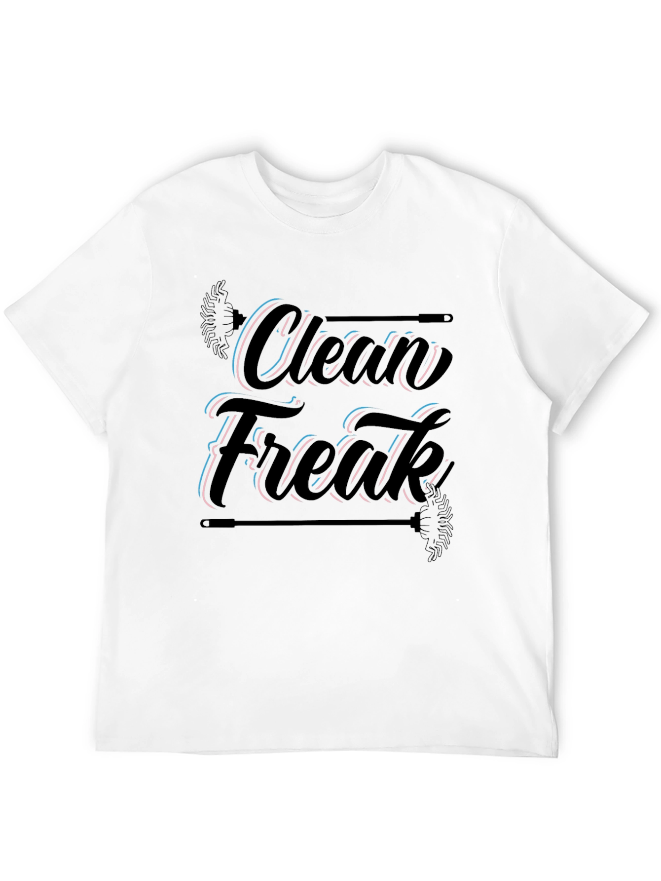 Clean Freak Graphic Tee - Black Cotton Blend