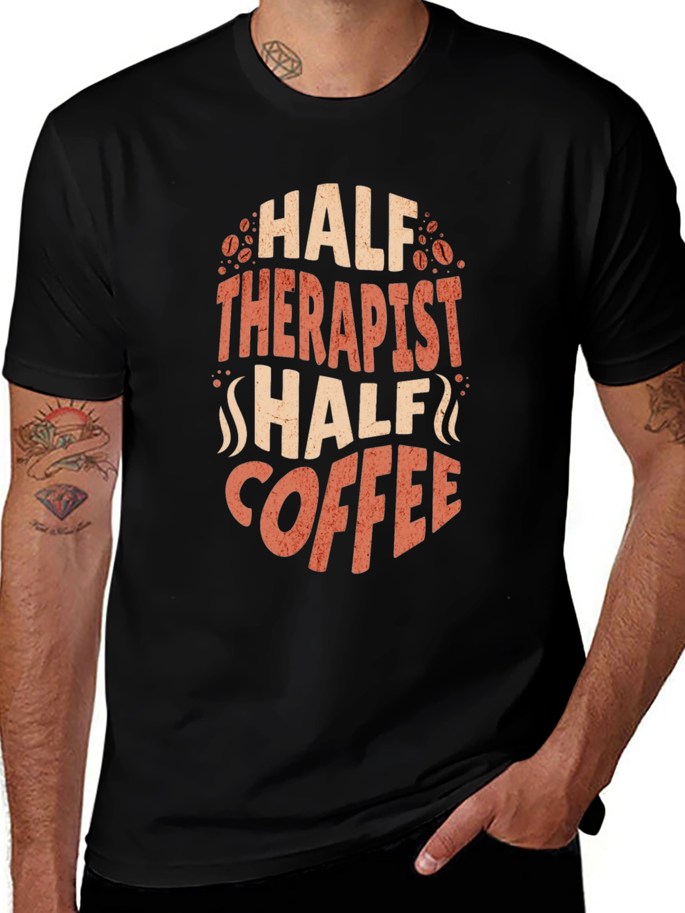 Half Therapist Half Coffee Graphic T-Shirt