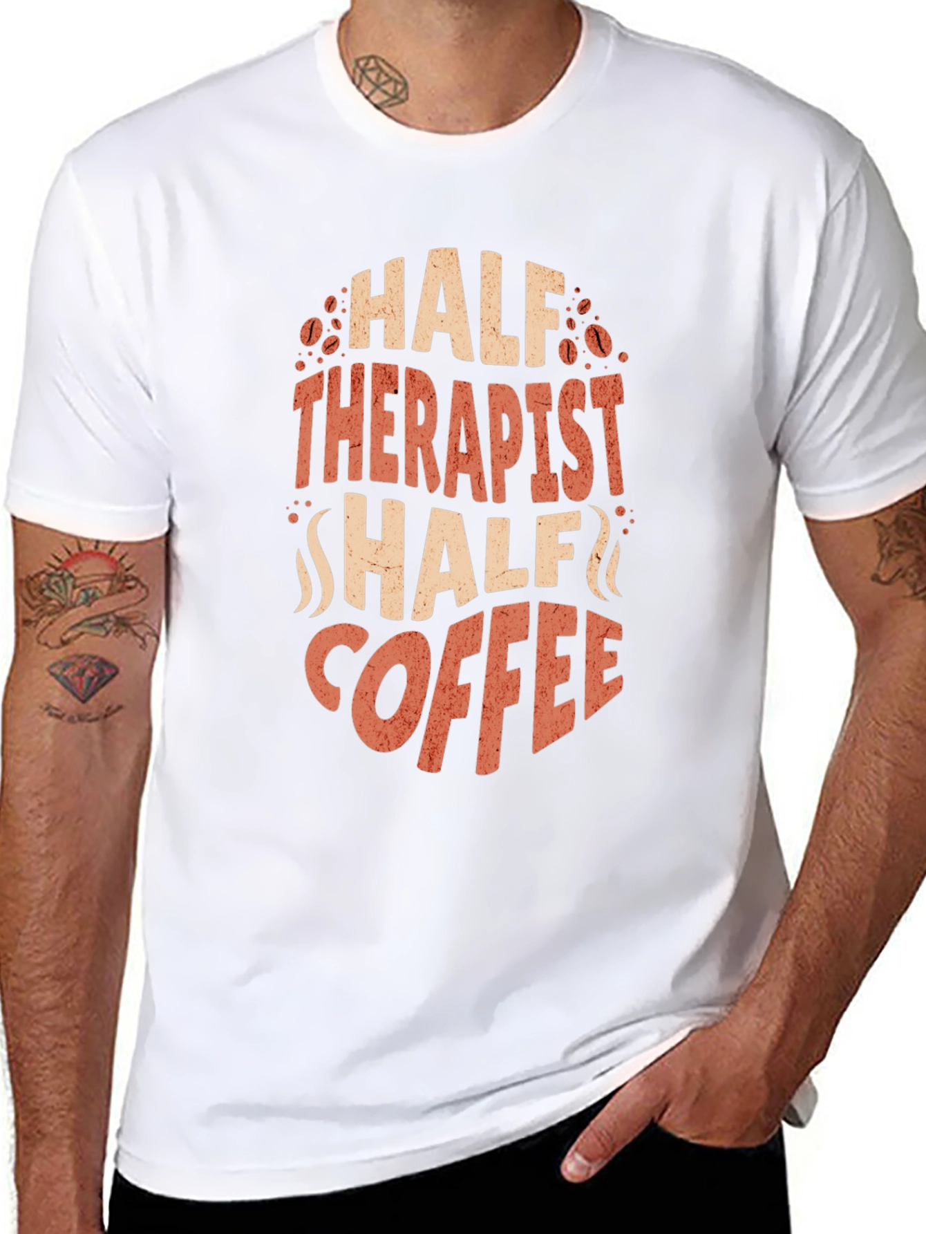 Half Therapist Half Coffee Graphic T-Shirt