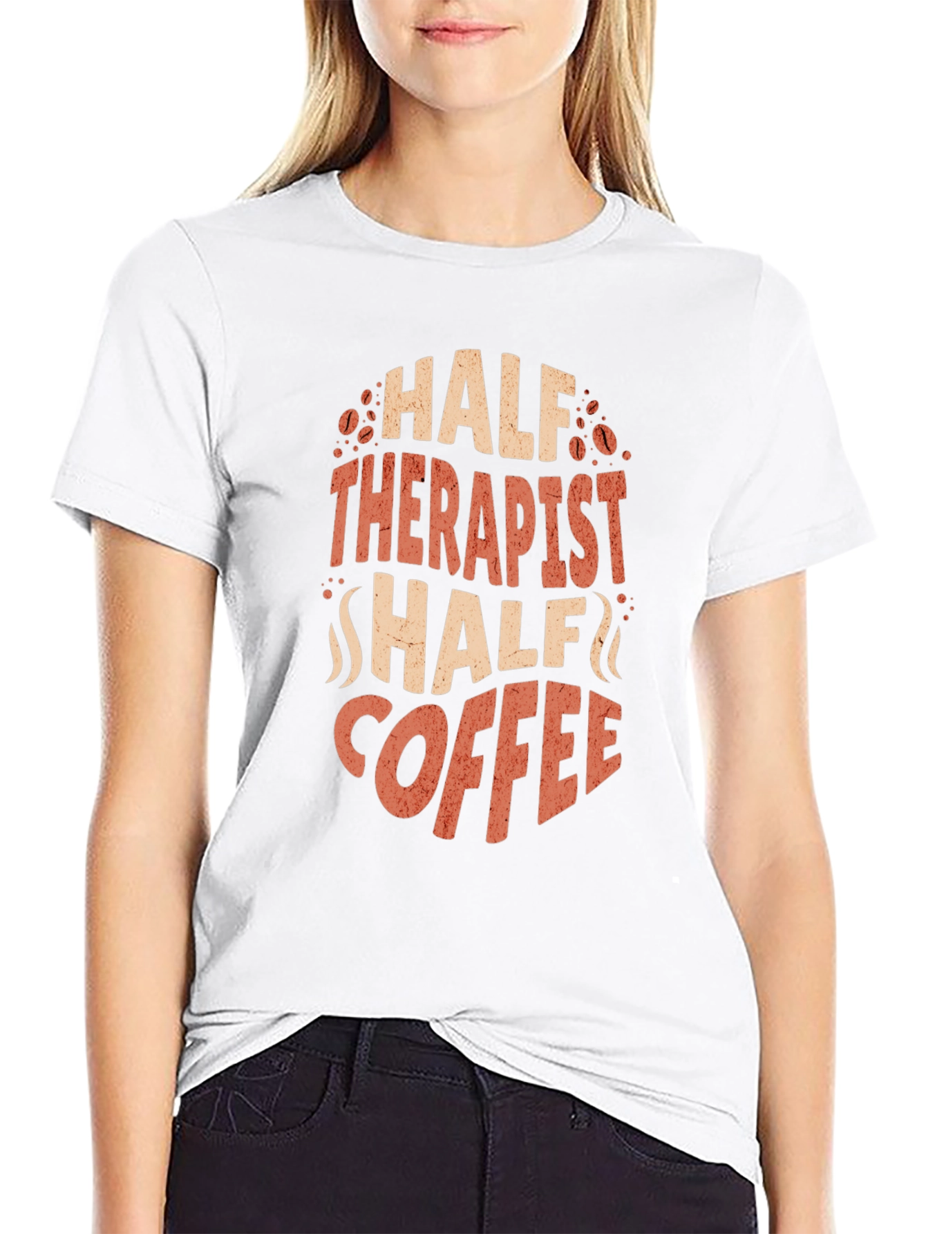 Half Therapist Half Coffee Graphic T-Shirt