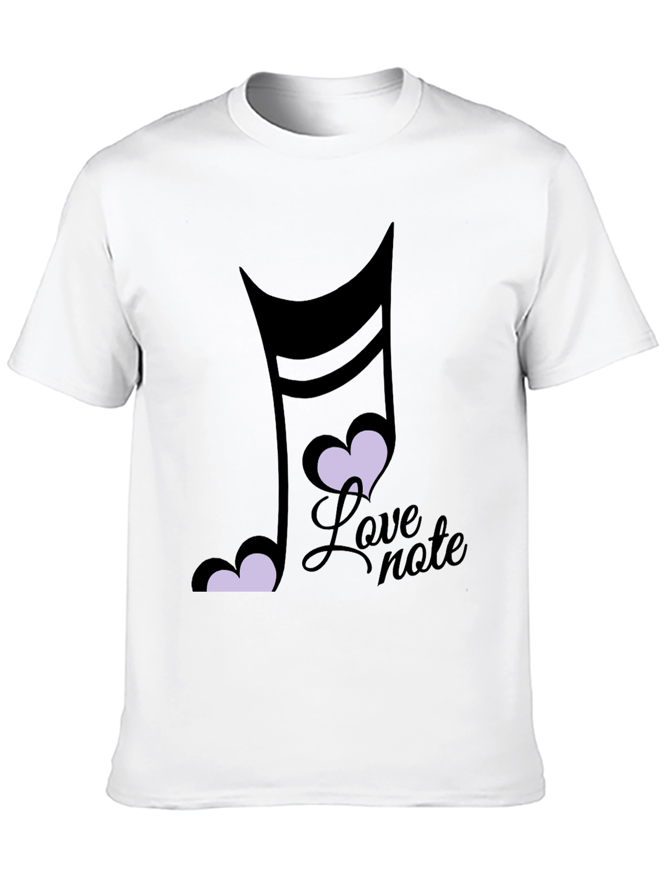 Love Note Music Heart Graphic Black T-Shirt