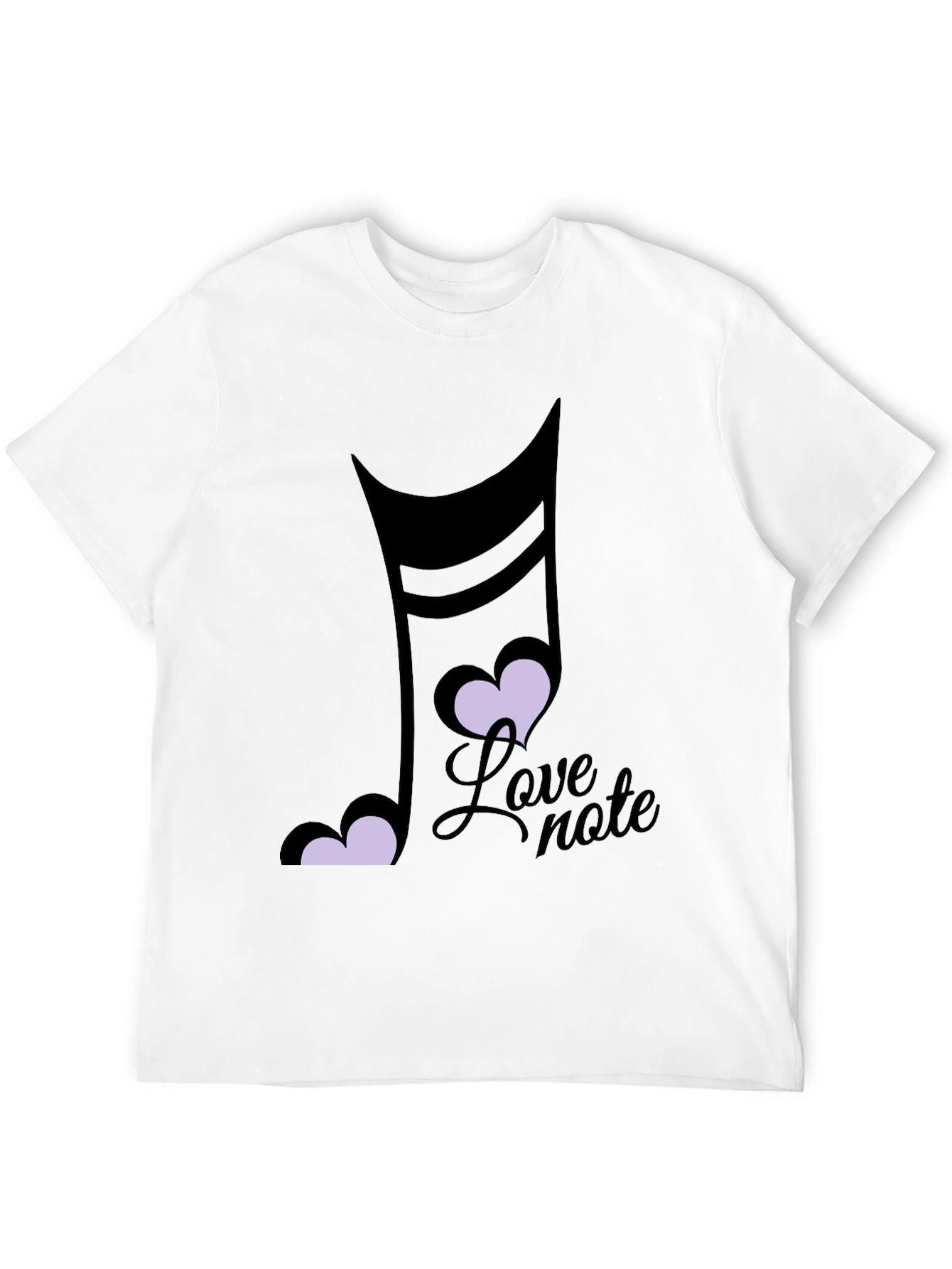 Love Note Music Heart Graphic Black T-Shirt