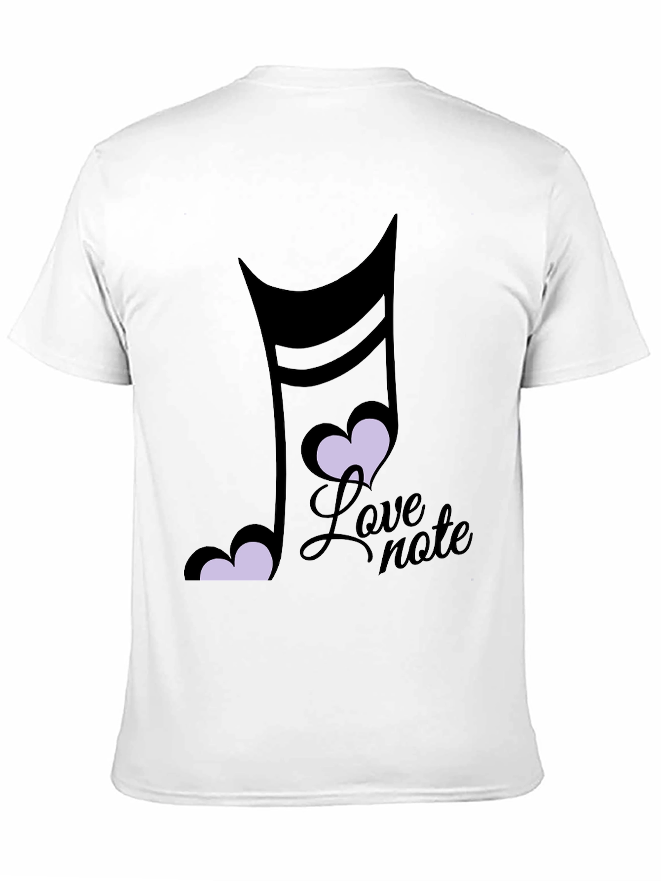 Love Note Music Heart Graphic Black T-Shirt