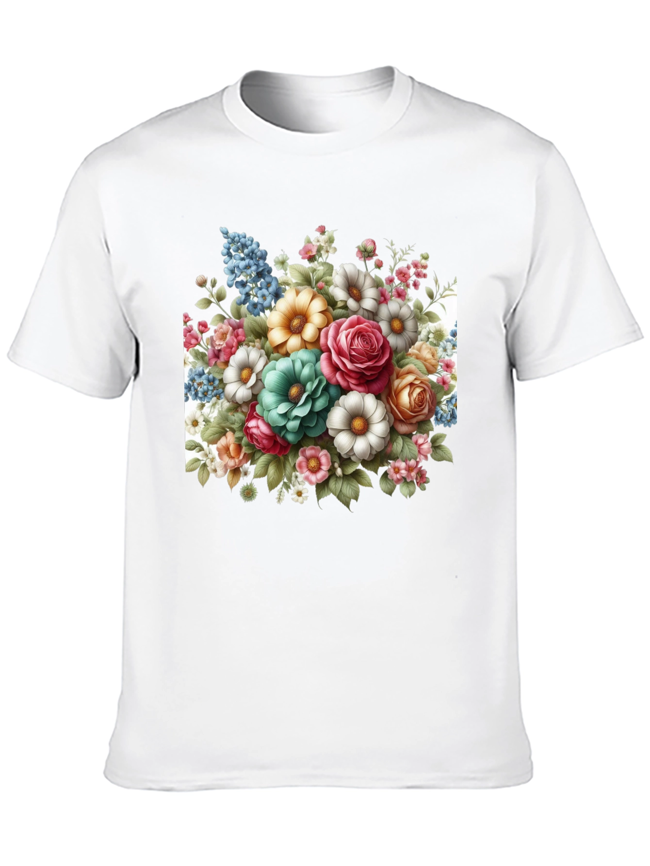 Floral Bouquet Graphic Tee - Black T-Shirt