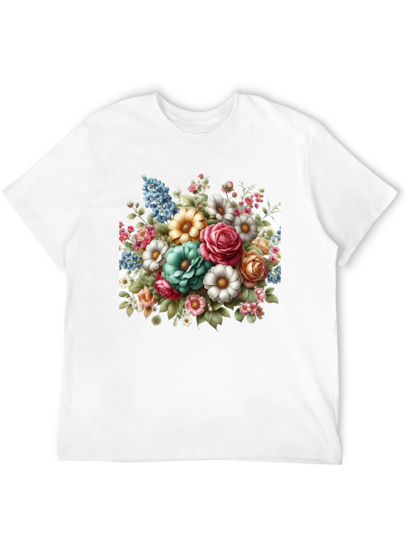Floral Bouquet Graphic Tee - Black T-Shirt