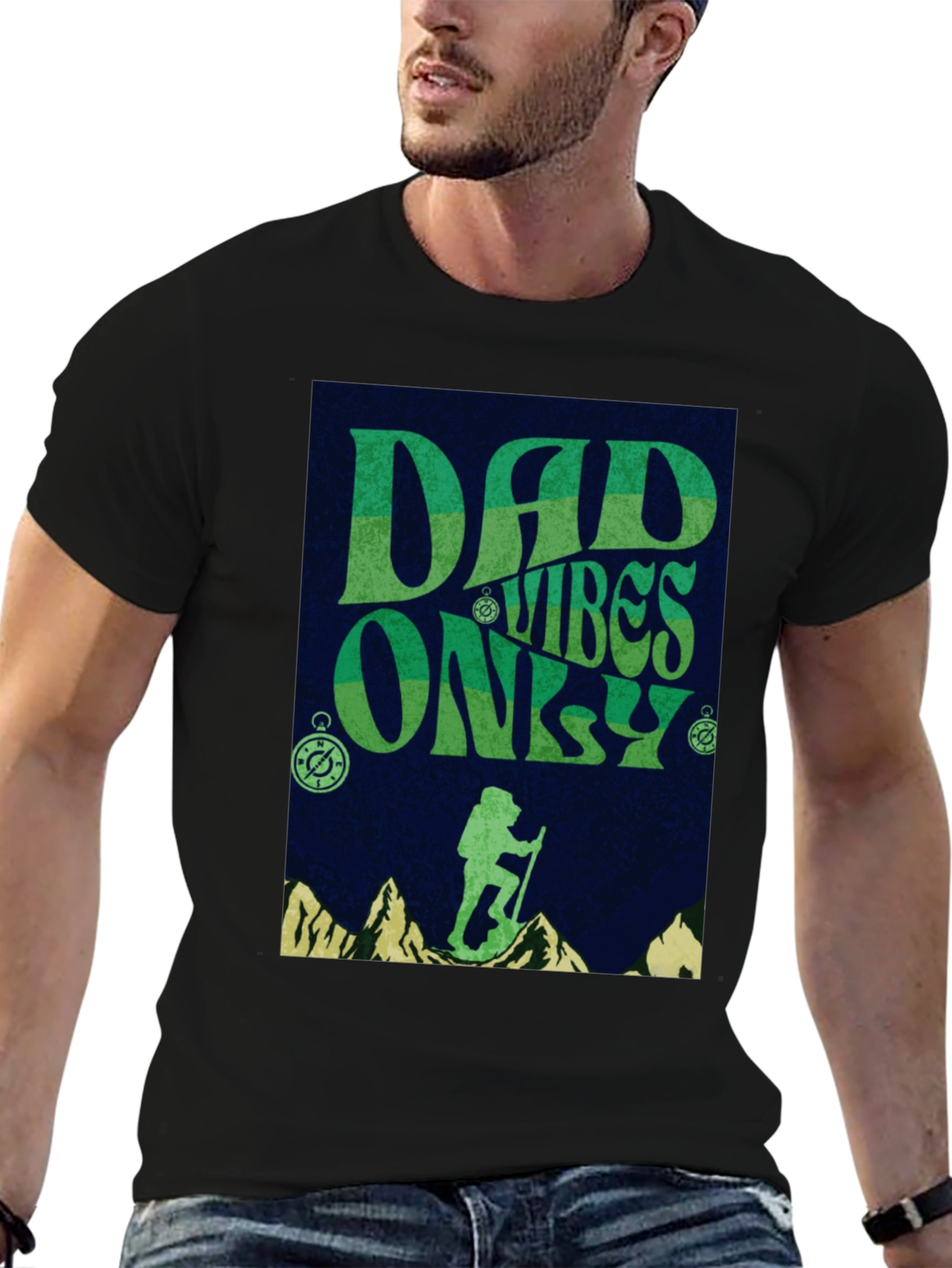 Dad Vibes Only Hiking Graphic Tee