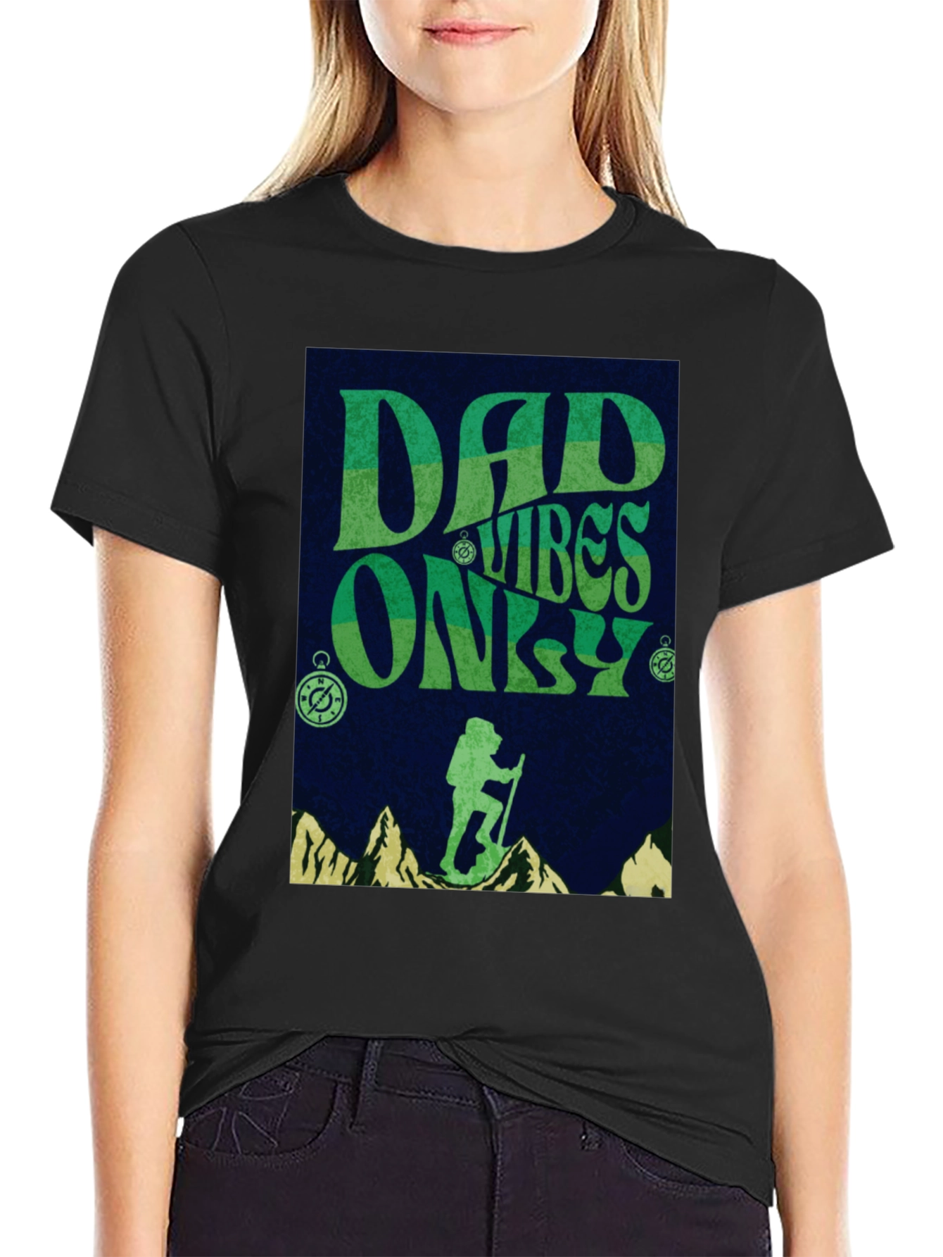 Dad Vibes Only Hiking Graphic Tee