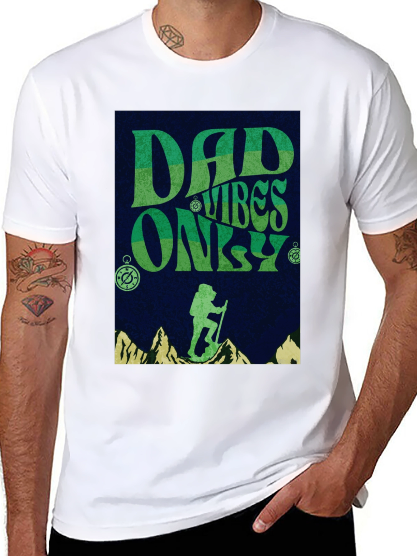 Dad Vibes Only Hiking Graphic Tee
