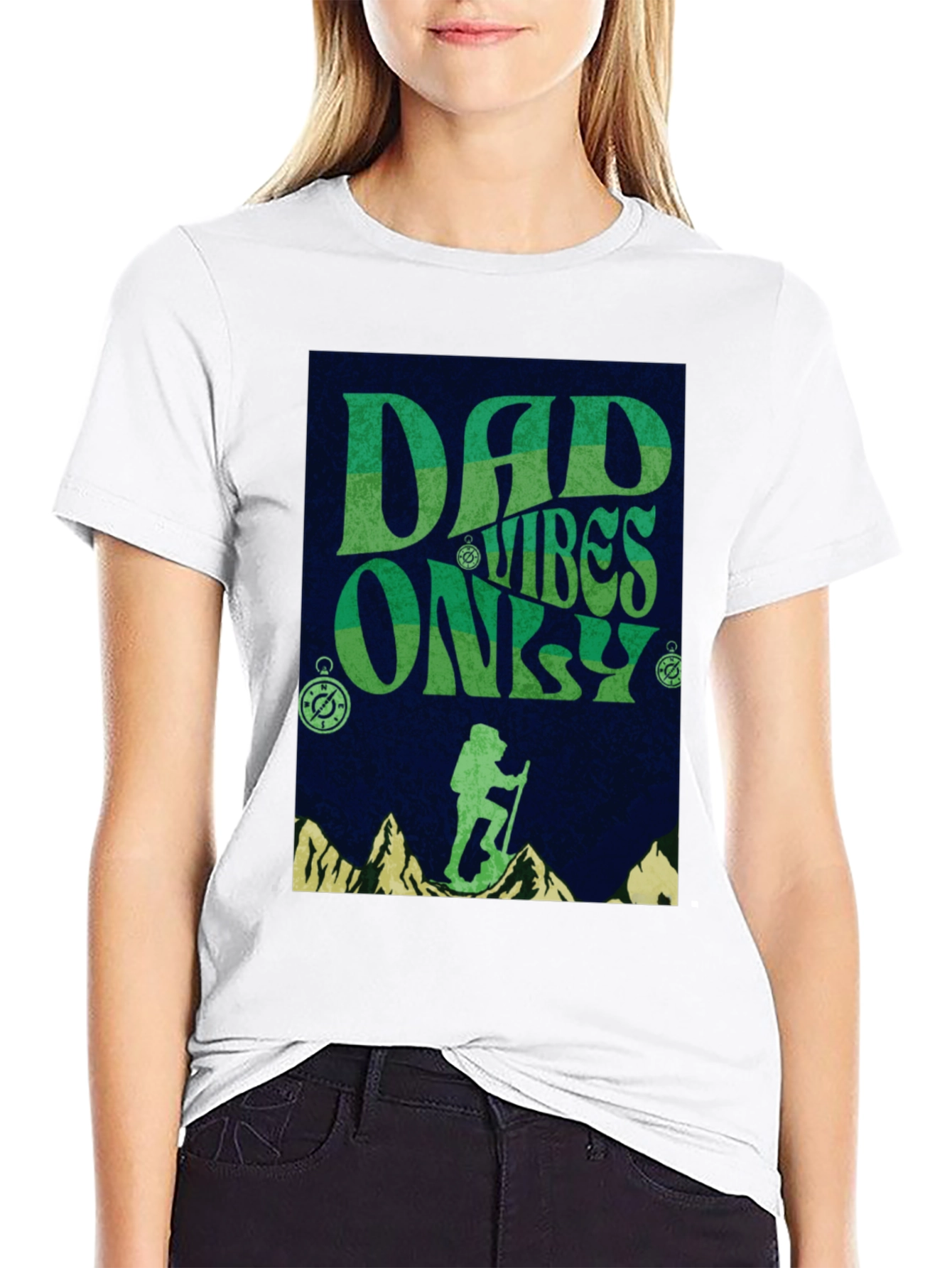 Dad Vibes Only Hiking Graphic Tee