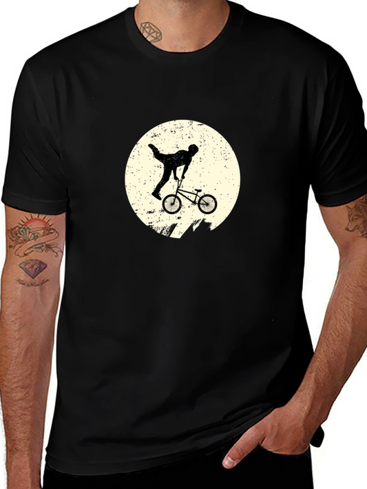 BMX Stunt Silhouette Black T-Shirt