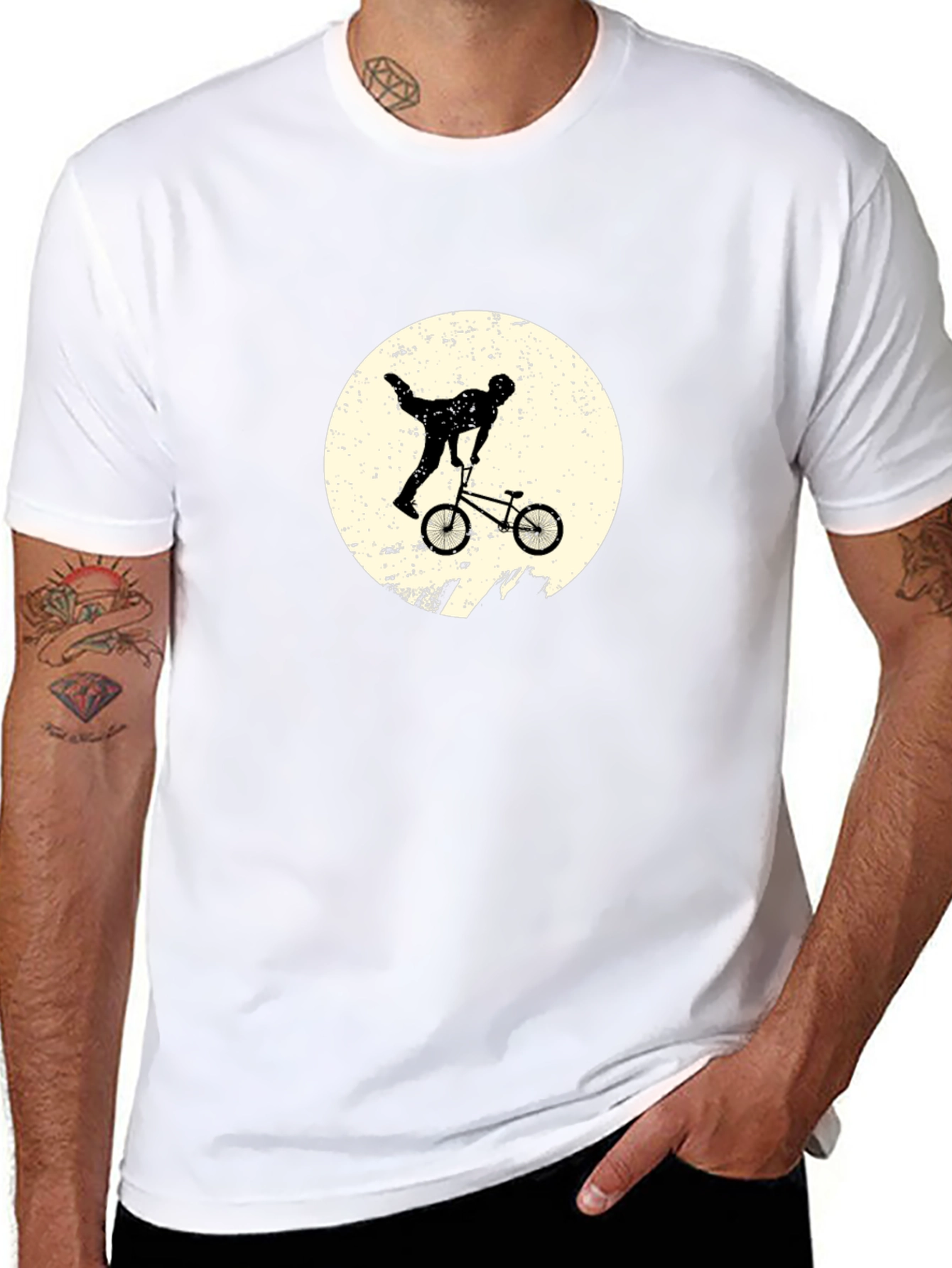 BMX Stunt Silhouette Black T-Shirt