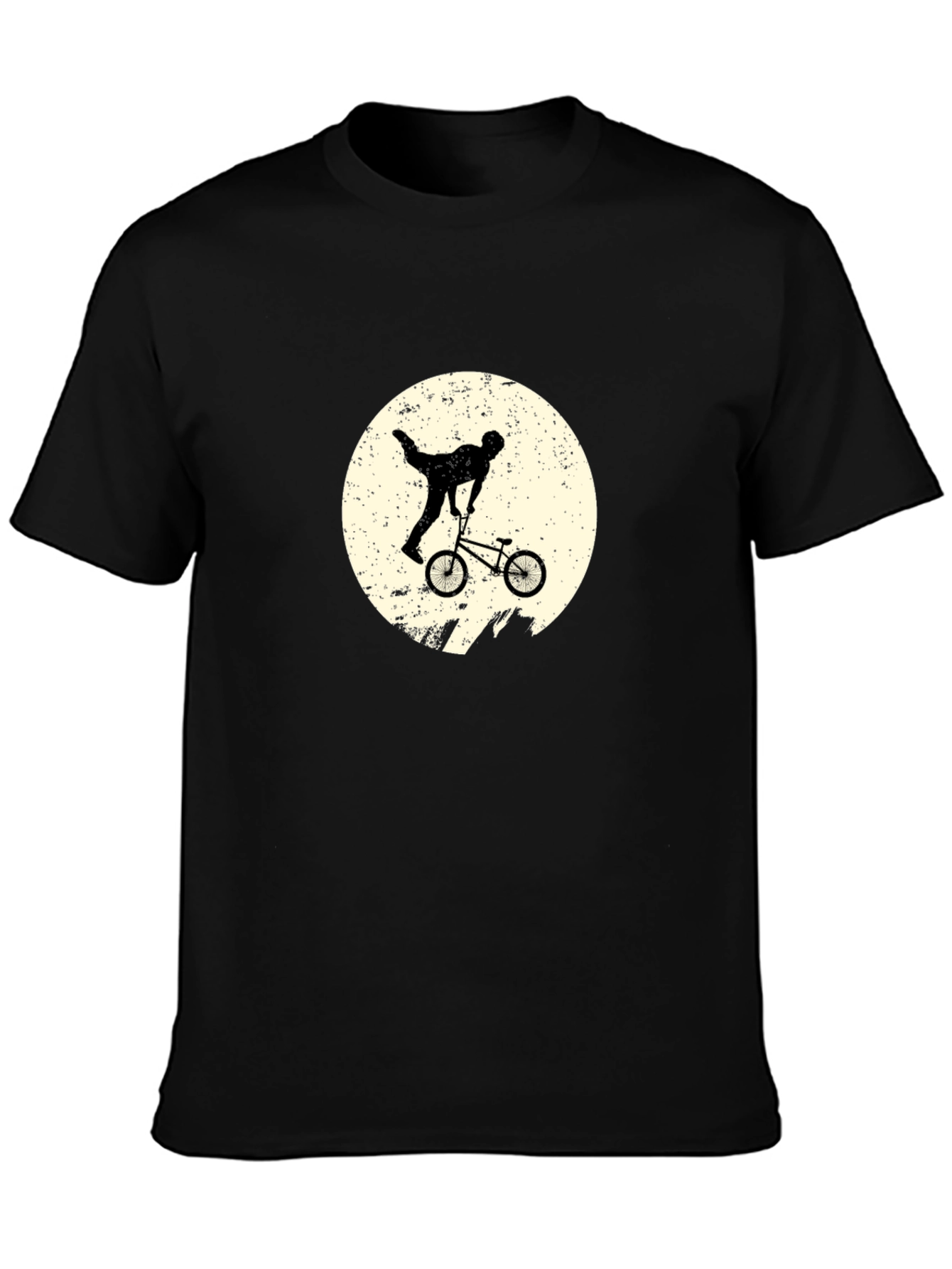BMX Stunt Silhouette Black T-Shirt