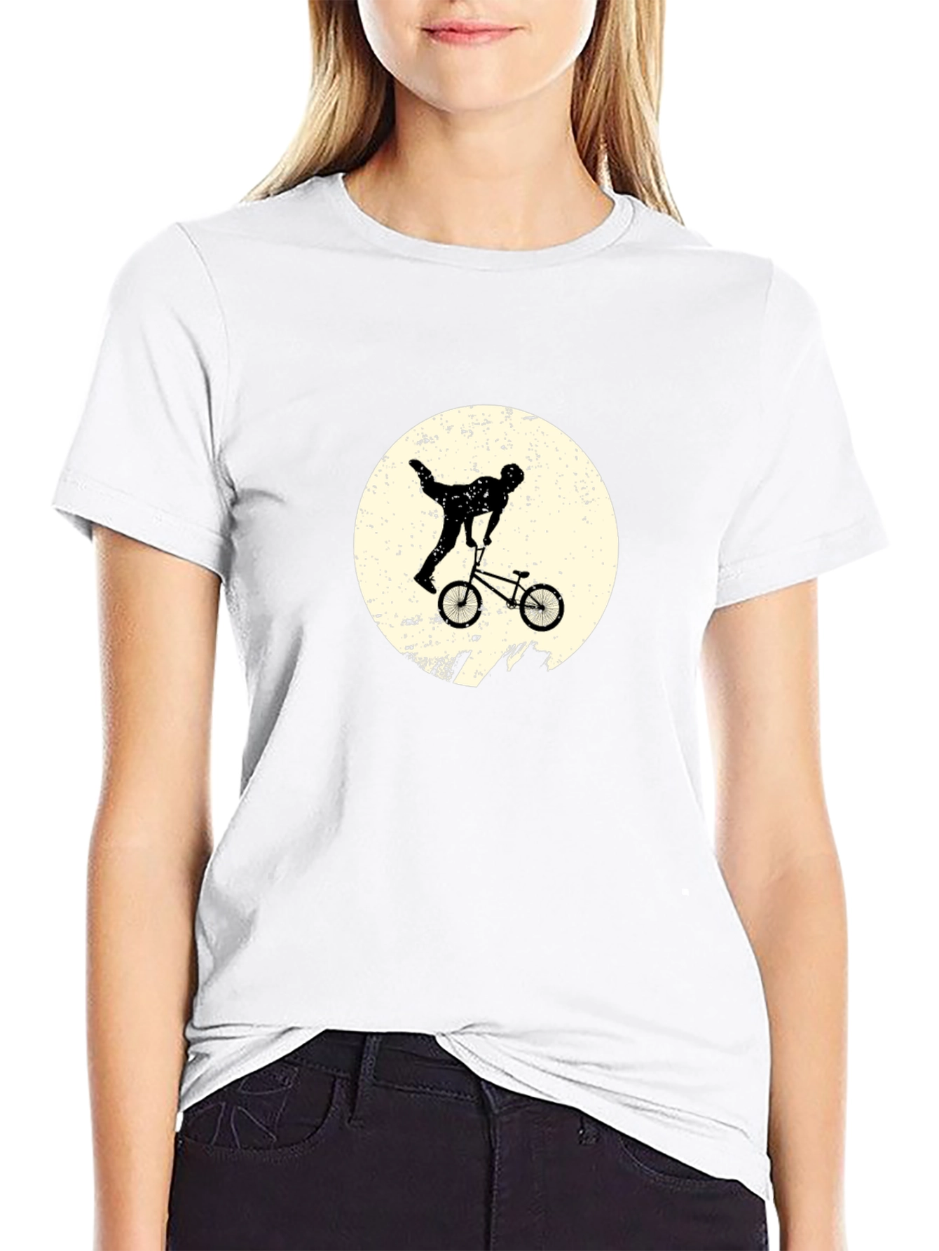 BMX Stunt Silhouette Black T-Shirt